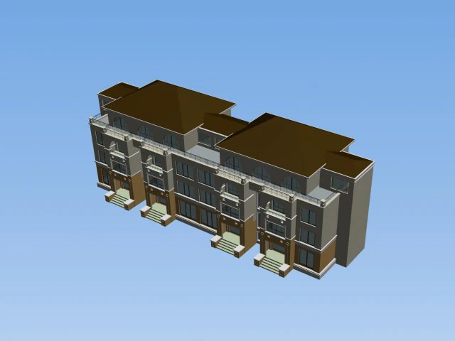 city - stylish two-seat villa 45 3D Model .c4d .max .obj .3ds .fbx .stl .blend 