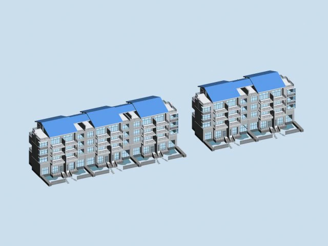 city - stylish two-seat villa 46 3D Model .c4d .max .obj .3ds .fbx .stl .blend 