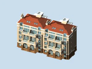 city - stylish two-seat villa 47 3D Model