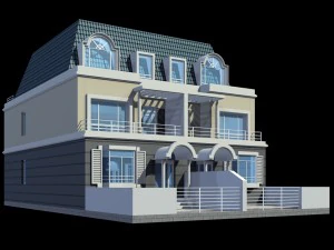 city - stylish two-seat villa 51 3D Model