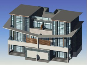 city - stylish two-seat villa 54 3D Model