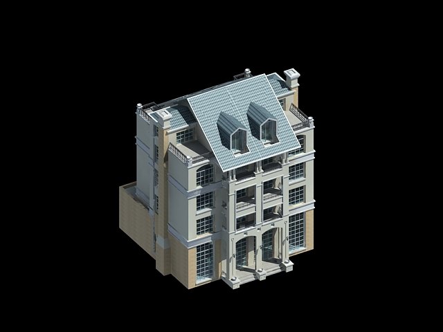 city - stylish two-seat villa 57 3D Model .c4d .max .obj .3ds .fbx .stl .blend 