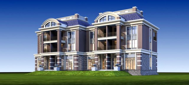 city - stylish two-seat villa 61 3D Model .c4d .max .obj .3ds .fbx .stl .blend 