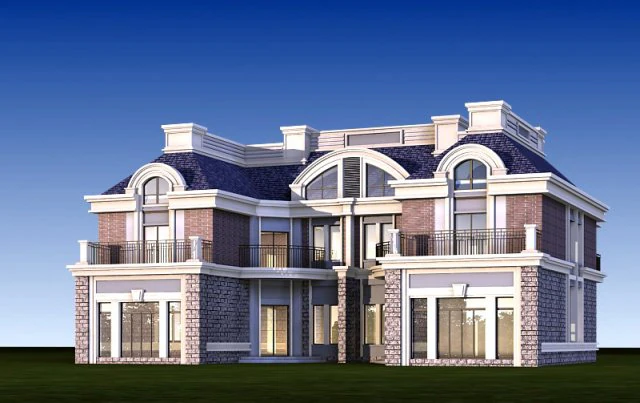 city - stylish two-seat villa 63 3D Model .c4d .max .obj .3ds .fbx .stl .blend 