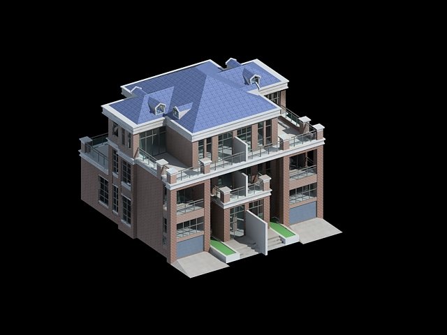 city - stylish two-seat villa 67 3D 模型 .c4d .max .obj .3ds .fbx .stl .blend 