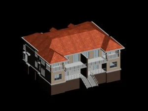 kota - vila dua kursi bergaya 69 Model 3D