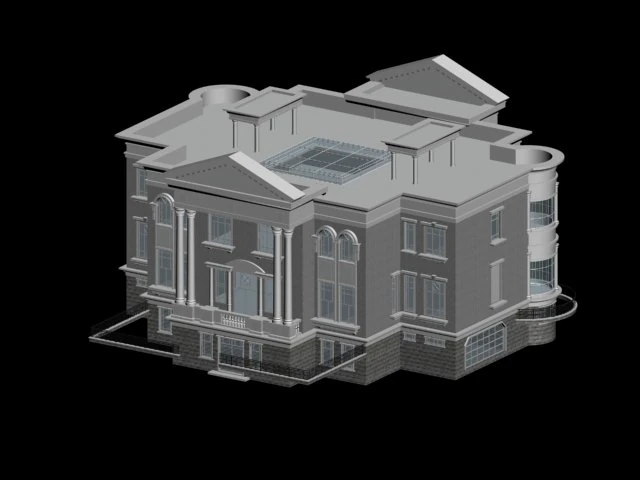 city - stylish two-seat villa 73 3D Model .c4d .max .obj .3ds .fbx .stl .blend 