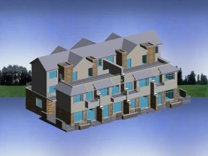 city - stylish two-seat villa 74 3D Model