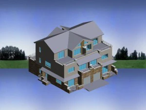 city - stylish two-seat villa 75 3D Model