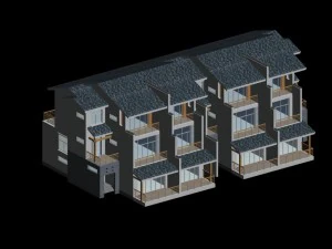 miasto - stylowa willa dwumiejscowa 80 Model 3D