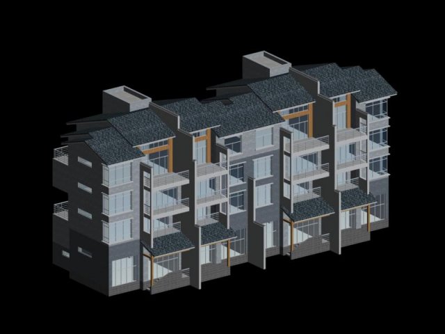 city - stylish two-seat villa 81 3D Modell .c4d .max .obj .3ds .fbx .stl .blend