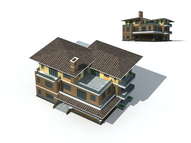 city - villa 1100 3D Model .c4d .max .obj .3ds .fbx .stl .blend 