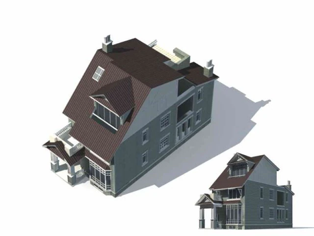 city - villa 1114 3D Model .c4d .max .obj .3ds .fbx .stl .blend 