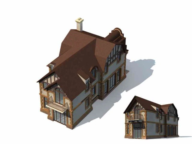 city - villa 1124 3D Model .c4d .max .obj .3ds .fbx .stl .blend 