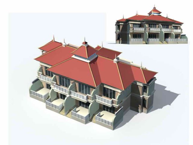 city - villa 1136 Modelo 3D .c4d .max .obj .3ds .fbx .stl .blend