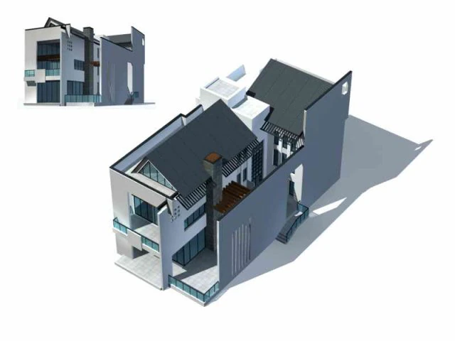 city - villa 1151 3D Model .c4d .max .obj .3ds .fbx .stl .blend 