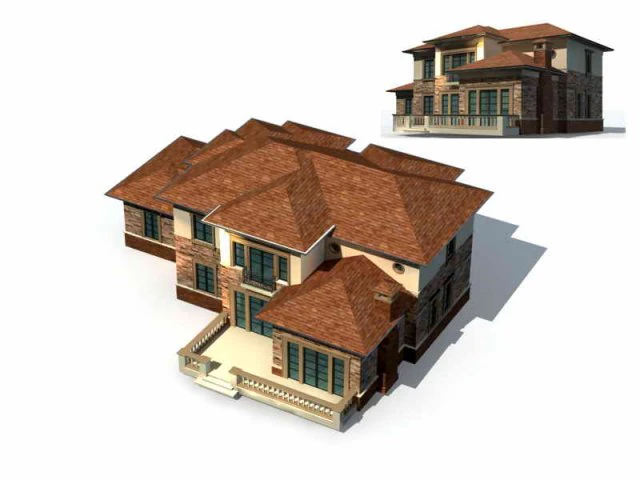 city - villa 1155 3D Model .c4d .max .obj .3ds .fbx .stl .blend