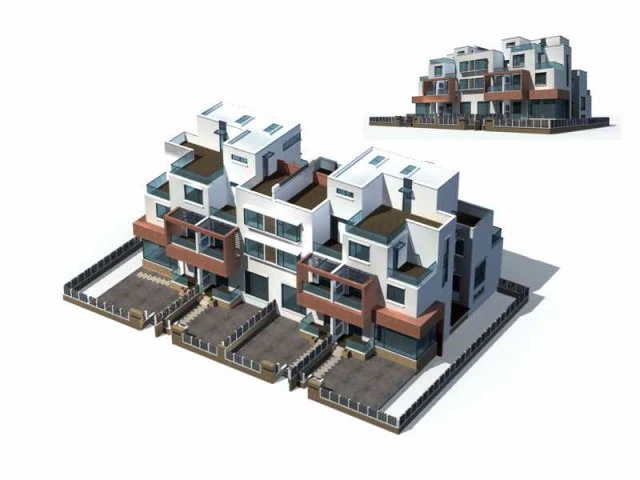 city - villa 1158 3D Model .c4d .max .obj .3ds .fbx .stl .blend 