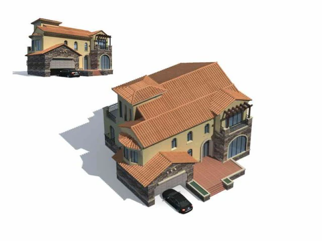city - villa 1161 3D Model .c4d .max .obj .3ds .fbx .stl .blend 