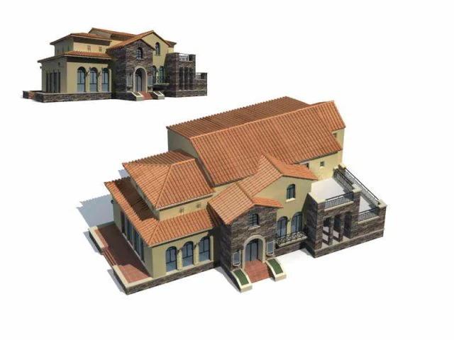 city - villa 1162 3D Model .c4d .max .obj .3ds .fbx .stl .blend 
