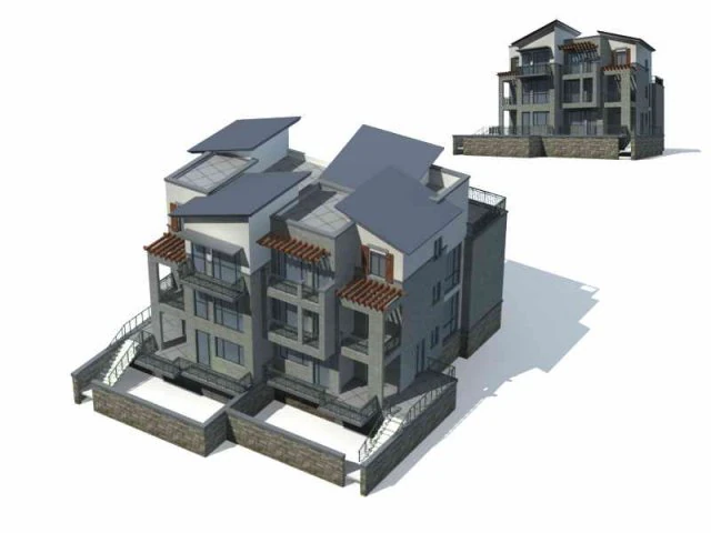 city - villa 1168 3D Model .c4d .max .obj .3ds .fbx .stl .blend 