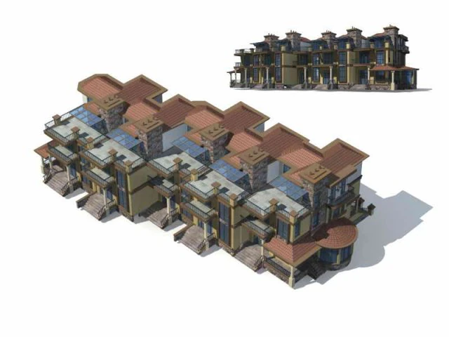 city - villa 1173 3D Model .c4d .max .obj .3ds .fbx .stl .blend