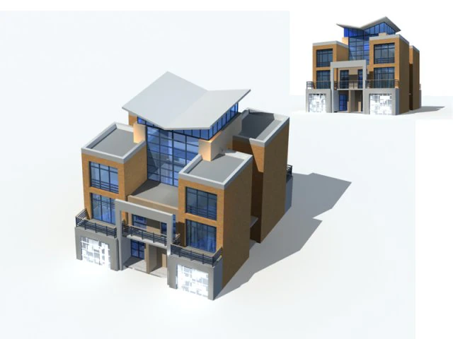 city - villa 1178 3D Model .c4d .max .obj .3ds .fbx .stl .blend 