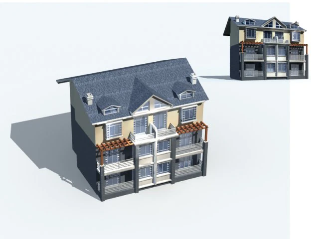 city - villa 1182 3D Model .c4d .max .obj .3ds .fbx .stl .blend 