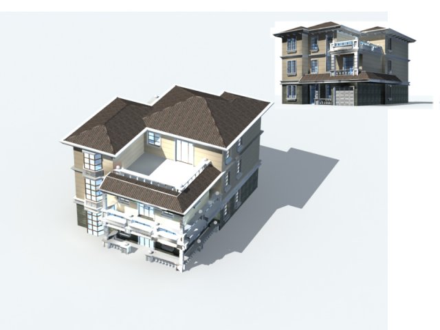 city - villa 1187 3D Модель .c4d .max .obj .3ds .fbx .stl .blend 
