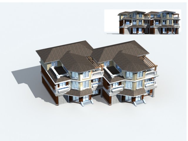 city - villa 1188 3D 模型 .c4d .max .obj .3ds .fbx .stl .blend 