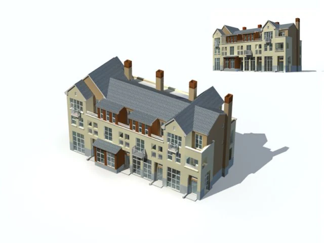 city - villa 1199 3D Model .c4d .max .obj .3ds .fbx .stl .blend 
