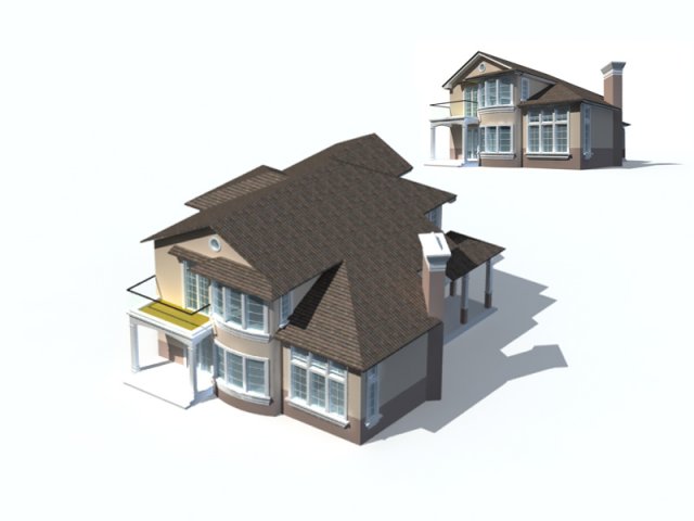 city - villa 11102 3D 模型 .c4d .max .obj .3ds .fbx .stl .blend 