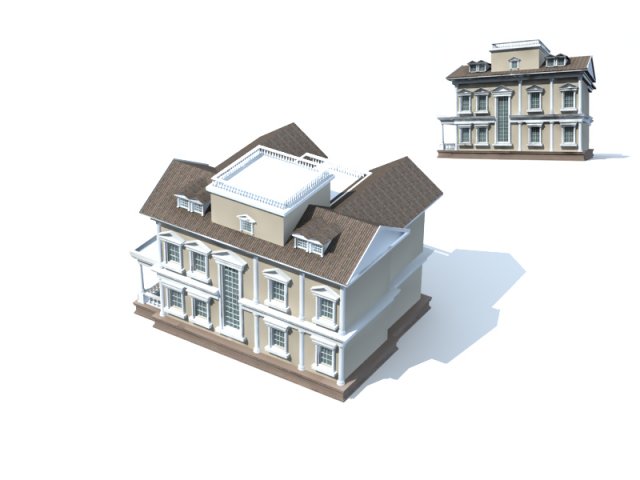 city - villa 11115 3D Модель .c4d .max .obj .3ds .fbx .stl .blend