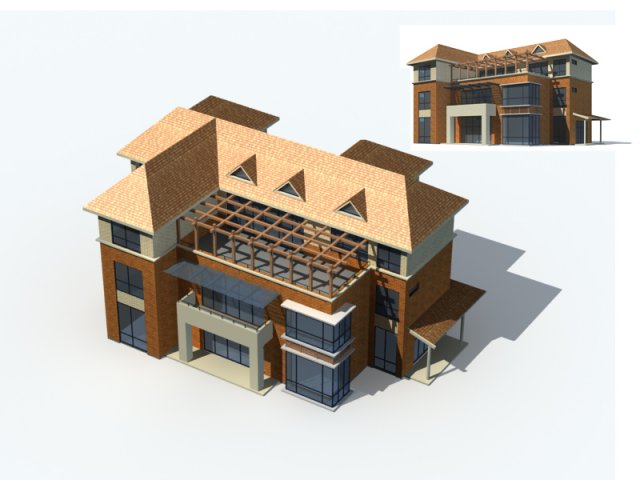city - villa 11119 3D 模型 .c4d .max .obj .3ds .fbx .stl .blend 
