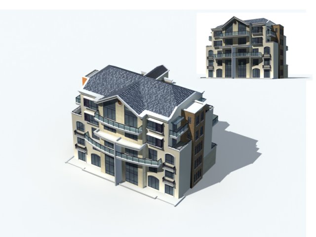 city - villa 11120 Modelo 3D .c4d .max .obj .3ds .fbx .stl .blend