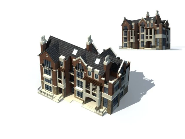 city - villa 11131 3D Model .c4d .max .obj .3ds .fbx .stl .blend 