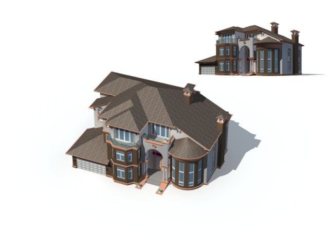 city - villa 11132 Modelo 3D .c4d .max .obj .3ds .fbx .stl .blend