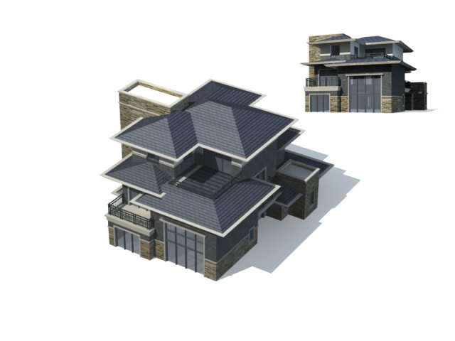 city - villa 11134 Modèle 3D .c4d .max .obj .3ds .fbx .stl .blend 