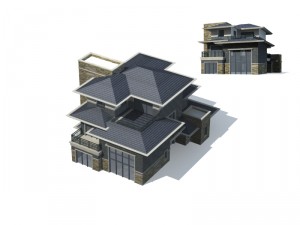 city - villa 11134 Modèle 3D