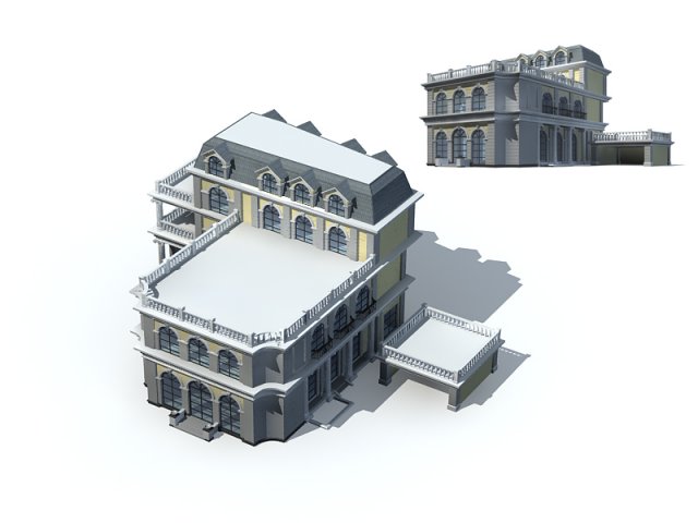 city - villa 11140 Modelo 3D .c4d .max .obj .3ds .fbx .stl .blend