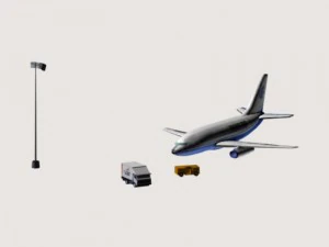 airport passenger airplane fighter helicopters - 08 3D Model