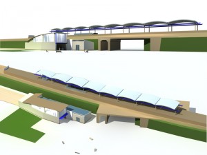 city bus terminal station design - 01 Modello 3D