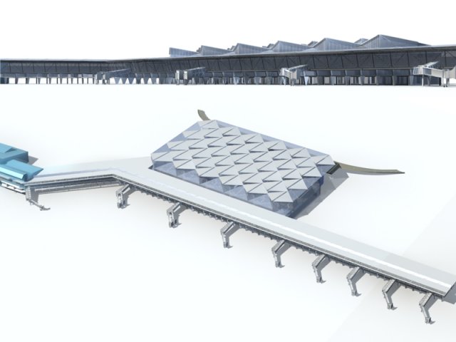city bus terminal station design - 03 Modèle 3D .c4d .max .obj .3ds .fbx .stl .blend 
