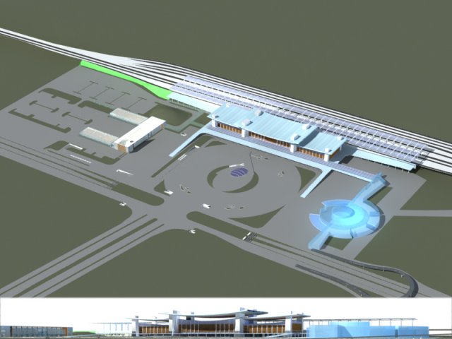 city bus terminal station design - 05 3D Модель .c4d .max .obj .3ds .fbx .stl .blend