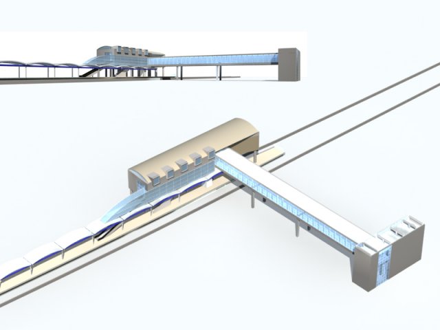 city bus terminal station design - 08 Model 3D .c4d .max .obj .3ds .fbx .stl .blend 