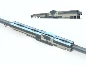 Entwurf einer Stadtbus-Terminalstation - 09 3D Modell