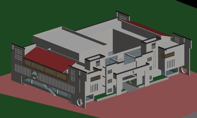 city office building construction avant-garde design hotel - 01 3D Model .c4d .max .obj .3ds .fbx .stl .blend 