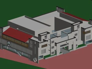 city office building construction avant-garde design hotel - 01 3D Model