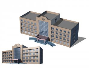 city office building construction avant-garde design hotel - 03 3D Модель