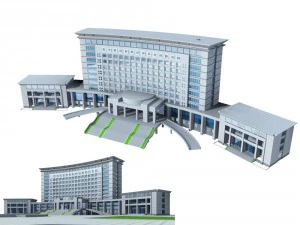 city office building construction avant-garde design hotel - 04 3D Model
